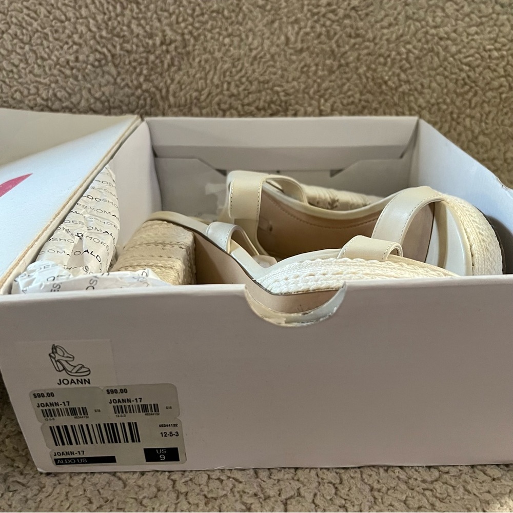 Aldo Cream White Strap Heels Joann - Picture 6 of 6